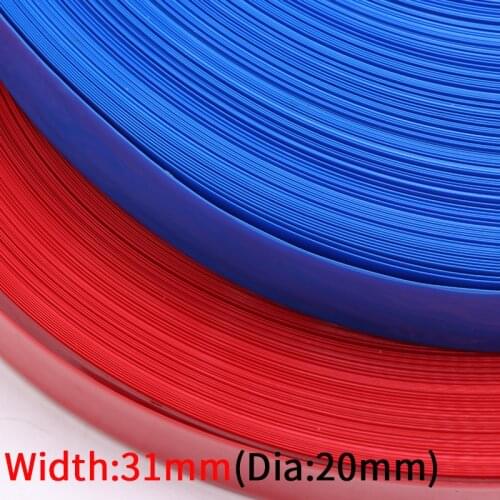2M Width 31mm PVC Heat Shrink Tube Dia 20mm Lithium Battery Insulated Film Wrap Protection Case Pack Wire Cable Sleeve Colorful