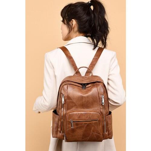 Chuwanglin Women Leather Backpack High Quality Female Shoulder Bag Casual Backpack Purse School Bag For Teenage Girls 8240928