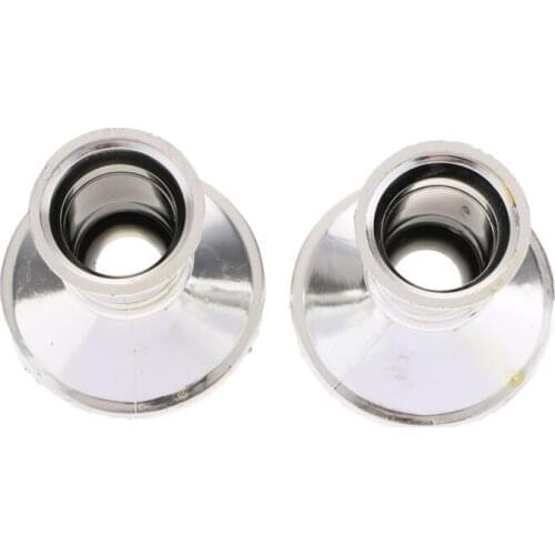 2pcs Taper Candle Pillar Holder Base Traditional Standard Candlestick Silver