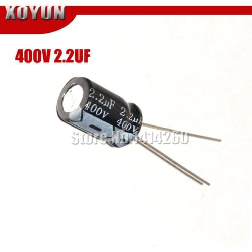20PCS Higt quality 400V2.2UF 8*12mm 2.2UF 400V 8*12 Electrolytic capacitor