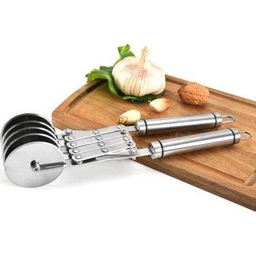 Pizza Slicer 5 Wheel Pastry Cutter Stainless Steel Dough Cutter Cookie Pastry Divider with Handle Bakeware Kitchen Tools