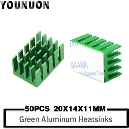 50Pcs YOUNUON 20*14*11mm Aluminum Mini IC Chipset Cooling Cooler Heat Sink Heatsinks 20 x 14 x 11/12mm