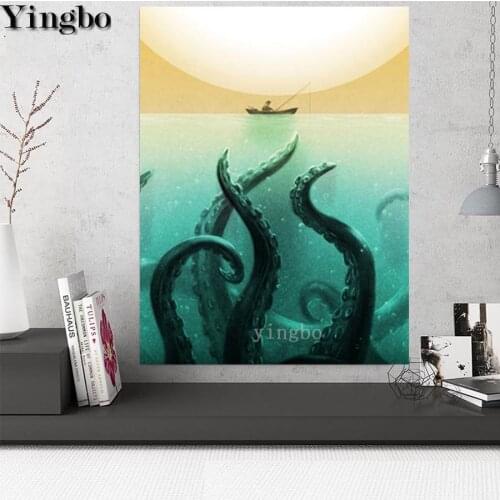 5d diamond painting kits Big octopus boat fisherman sea full square drill embroidery diamond mosaic cross stitch supplies decor