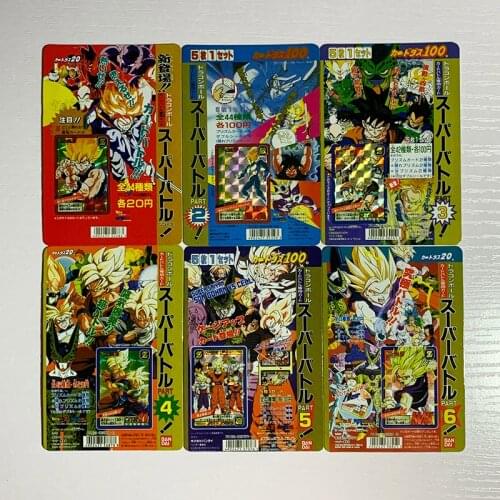 6pcs/set Super Saiyan Dragon Ball Z Machine Head Paper Heroes Battle Card Ultra Instinct Goku Vegeta Game Collection Cards