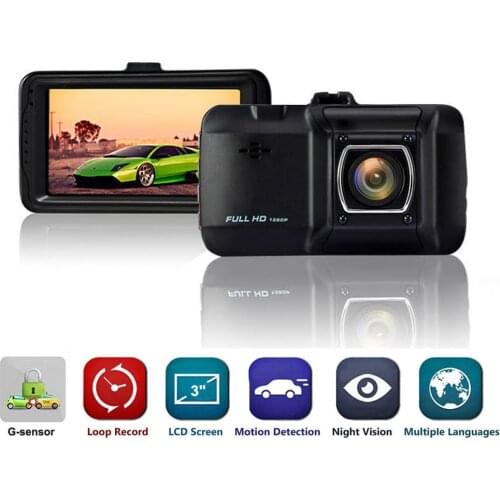 Car DVR 3.0" Full HD 1080P Dual Lens Rear View Dash Cam Camera Video Recorder Monitor Auto Detector Car Camcorder DVRs DashCam