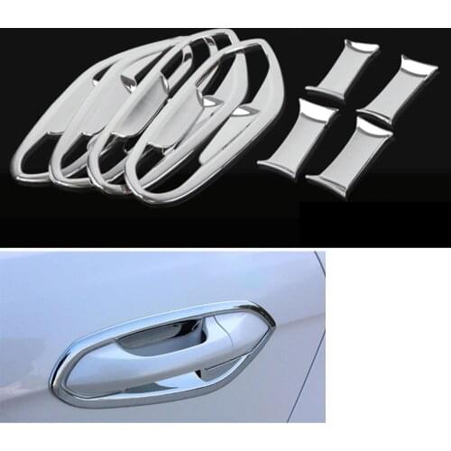 BBQ@FUKA 8Pcs Car Side Door Handle Insert Bowl Cup Cover Trim Styling Sticker Fit For Ford Escort 2015