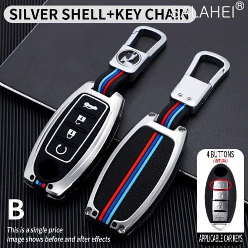 Zinc Alloy + Silicone Car Key Case Cover For Nissan Versa Maxima Rogue Armada Sentra Qashqai X-Trail For Infiniti FX35 QX50