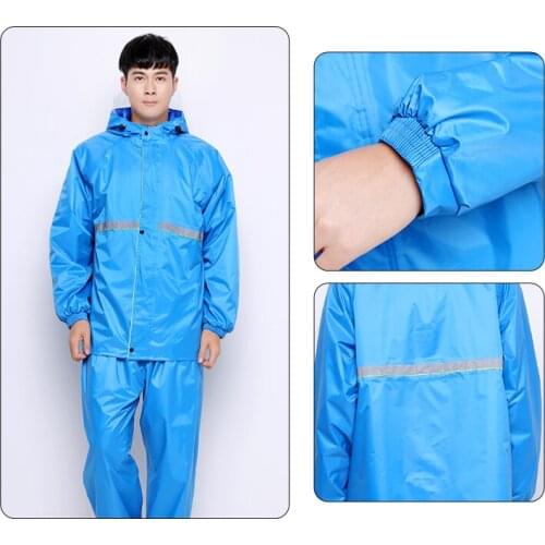 Raincoat Waterproof Outdoor Rain Pants Cycling Motorcycle Rain Coat Transparent Hat Poncho Rainwear Set