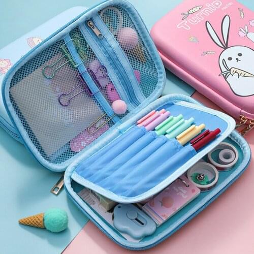 EVA Pencil Cases Cute Pouch Korean Stationery Marker Bag Pencil Case for School Boy Girls Large Capacity Waterproof Pencil Box