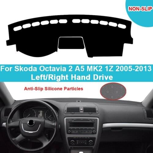Flannel Suede Polyester Car Dashboard Cover Dash Mat For Skoda Octavia 2 A5 MK2 1Z 2005-2013 Dashmat Carpet Cape Protector