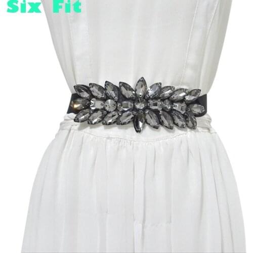 Hot Sale European American Wax Rope Braiding Women Diamond Belt Vintage Knitted Waist Belt Versatile Crystal Beads Elastic Belt