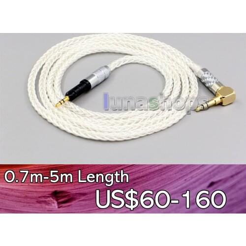 LN006785 4.4mm XLR 2.5mm 99% Pure Silver 8 Core Earphone Cable For Audio Technica ATH-M50x ATH-M40x ATH-M70X