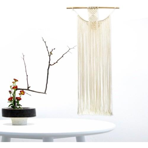 Macrame Wall Hanging Wooden Nursery Tapestry Farmhouse Hall Sitting Decoration Boho Style Dorm Room Bedroom Home Decor Gift