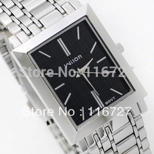 2016 Fashionable Square Design Waterproof Full Stainless Steel Women Man Quartz Watches Roman Numerals Analog Lovers Gift Clock