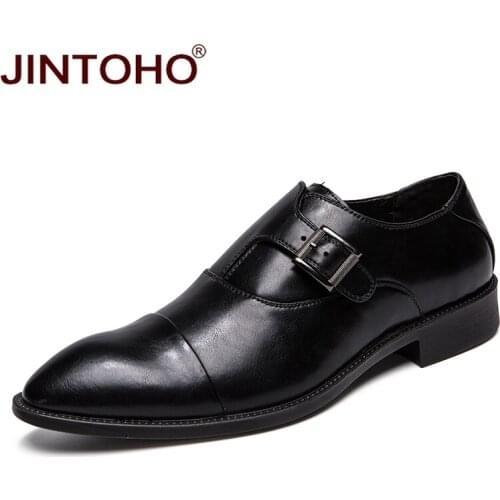JINTOHO Big Size Men Leather Shoes Fashion Mens Dress Shoes Cheap Men Formal Shoes Black Leather Loafers Chaussure Homme