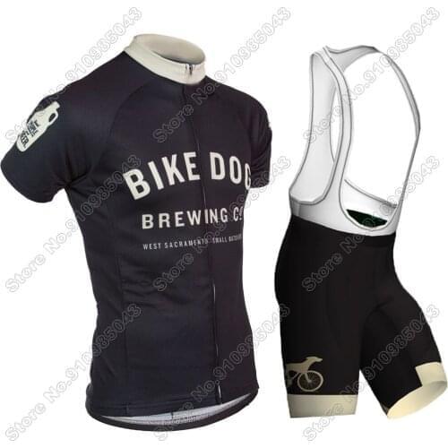 Men Bike Dog Cycling Jersey Set Summer Cycling Clothing Road Bike Shirts Suit Bicycle Bib Shorts MTB Maillot