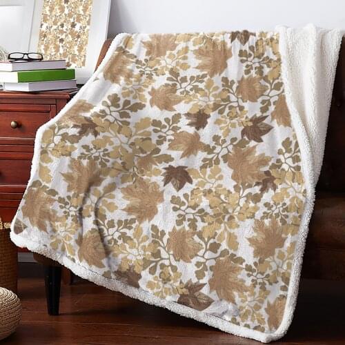 Autumn Retro Maple Leaf Texture Throw Blanket Soft Fleece Blankets Winter Blanket Portable Picnic Blankets Bedclothes