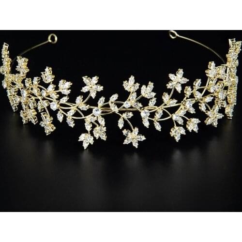 Luxury Crystals Rhinestones Cubic Zircon Wedding Tiara CZ Bridal Princess Pageant Party Crown Bridesmaids Hair Accessories