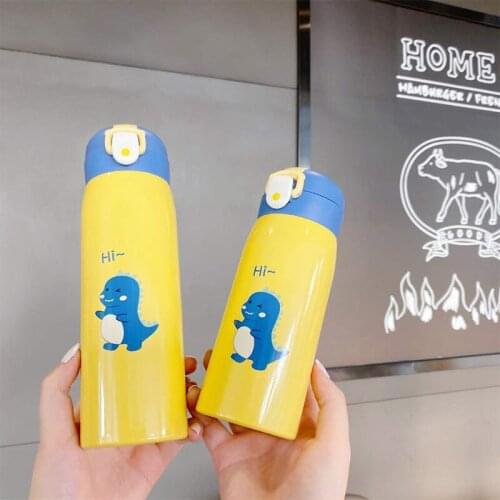Cute childrens water bottle stainless steel bounce cover childrens vacuum flask cartoon customization