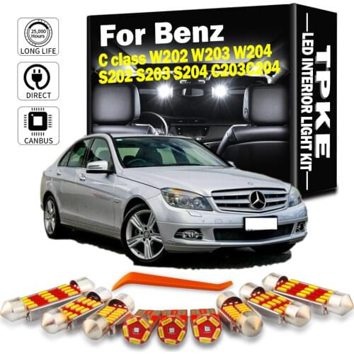 TPKE White LED Bulbs Interior Dome Light Kit For 1993-2014 Mercedes Benz C class W202 W203 W204 S202 S203 S204 C203C204 Canbus