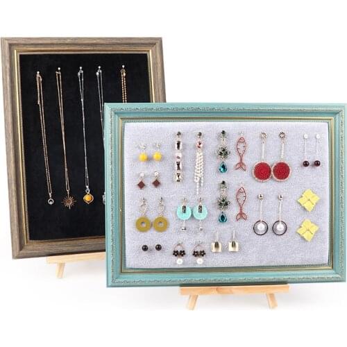 Solid Wood Ring Earrings Display Rack Fashion Jewelry Cufflinks Organizer Holder Showcase Ring Earring