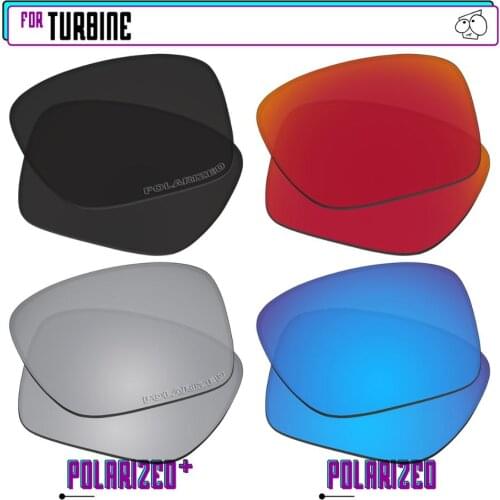 EZReplace Polarized Replacement Lenses for - Oakley Turbine Sunglasses - BkSrP Plus-RedBlueP