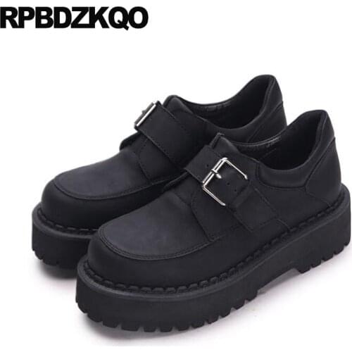 Suede Elevator Round Toe Flats Black Creepers Platform Shoes Slip Resistant Ladies Thick Sole Women Harajuku Beautiful Drop