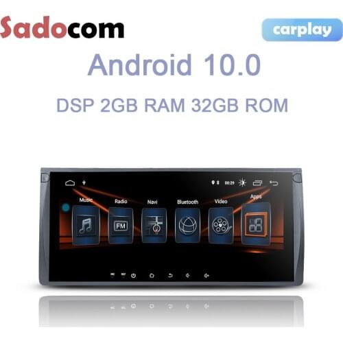 10.25 DSP Android 10.0 2GB + 32GB Car DVD Player GPS WIFI Bluetooth TPMS carplay autoradio For BMW M5 E39 X5 E53 1995-2007