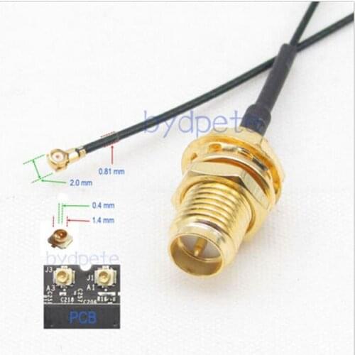 10in 10'' IPX IPEX I-PEX U.FL 0.8mm to RP SMA female (male pin) RF pigtail jumper cable for PCI WIFI Card wireless router 25CM