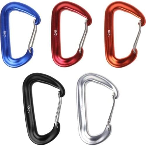 2021 Top 7075 Aviation Aluminum D Shape Carabiner 12KN Hammock Safety Buckle Rock Climbing Yoga Hang Buckle