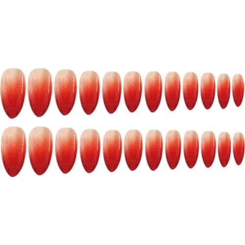 24pcs Plastic Oval Shiny French Fake False Nails Nail Art Tips For Wedding