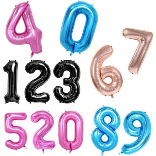 300pcs/lot 40" Colorful number balloons Wedding birthday party Decor Anniversary 40 inch foil ballon Digit 0-9 helium Balloon