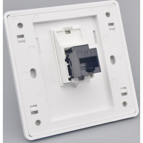 86x86mm Female To Female CAT6 Gigabit Dual-Pass Network Wall Plug RJ45 LAN Faceplate Internet Straight Plug Outlet