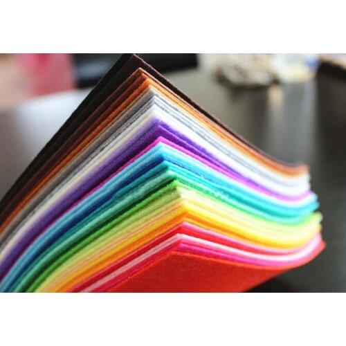 Promotion! Polyester Felt Fabric Mix 44 Colors 10x10cm Cloth DIY Handmade Sewing Home Decor Material Thickness 1mm + gift