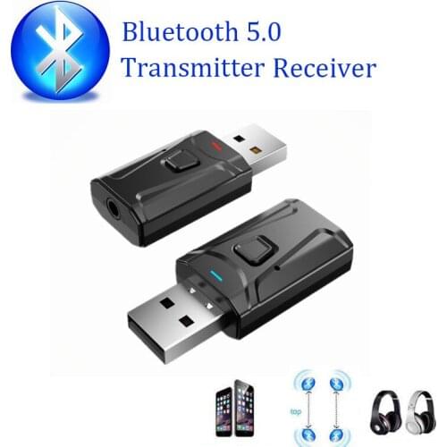 T18 Four-in-one Bluetooth 5.0 Transmitter Receiver and Emitter Headphones USB Bluetooth Adapter Supports Voice Call Function