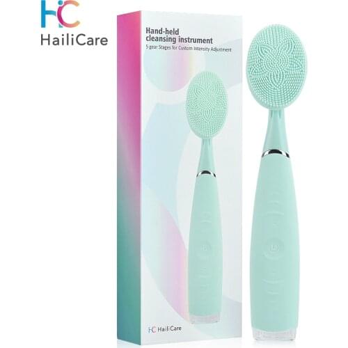 Electric Face Brush Cleanser Ultrasonic Vibration Facial Skin Care Blackhead Remover Pore Cleaner Face Massage Tool Handheld