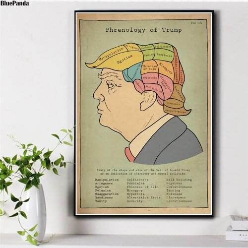 Phrenology Of Trump Canvas Prints Cartoon Picture Modular Paintings For Living Room Poster On The Wall Home Decor
