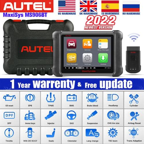 Autel MaxiSys MS906BT OBD2 Auto Diagnostic Tool Code Reader Scanner With ECU Coding Better MS906 & MK908