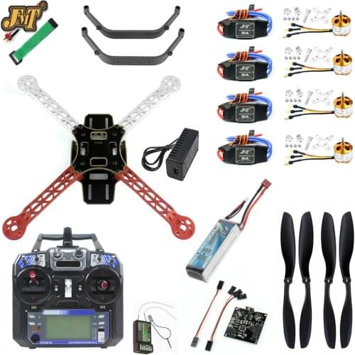 JMT Full Set DIY RC Drone Quadrocopter Kit 4-axle F330 MultiCopter Frame KK XCOPTER V2.9 Flight Control Flysky FS-i6 Transmiter
