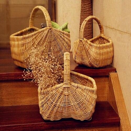 2017 creative Vietnam manual cane picnic basket fruit bread basket desktop storage basket rural wind