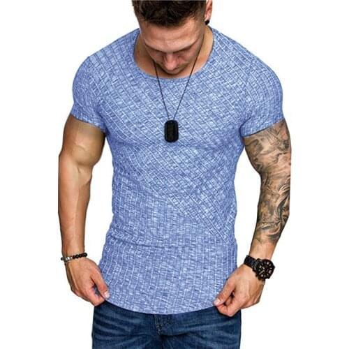 Summer Slim cotton O Neck Fashion T Shirt Men Sports Running Top Tees Mens T-shirt Short Sleeve Casual Fitness Tshirt Sportwear