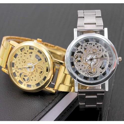 Hot Sale Simple Fashion Wristwatch Rome Digital Alloy Strap Clock Hollow Clairvoyant Watches Men And Women Casual Quartz Watch