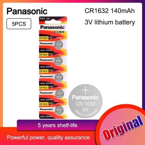 5PCS Panasonic CR1632 CR 1632 3V Li-ion Lithium Battery DL1632 BR1632 ECR1632 GPCR For Toy Calculator Watch Button Cell coin