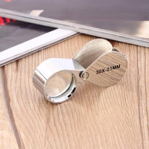 Mini 10X Glass Magnifying Magnifier Jeweler Eye Jewelry Loupe Loop 30x21mm Triplet Jewelers Eye Glass