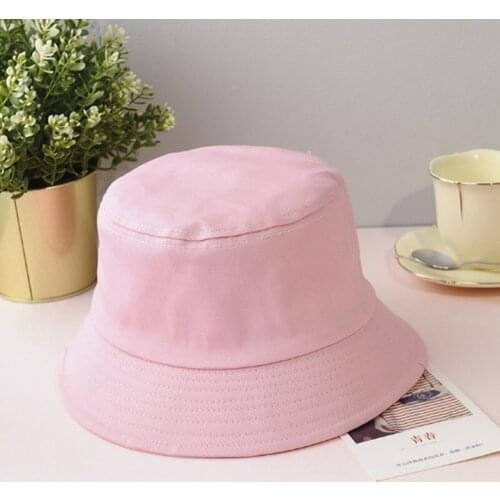 Fashion cute cotton bucket hat summer fishing beach festival sun hat blue pink purple white