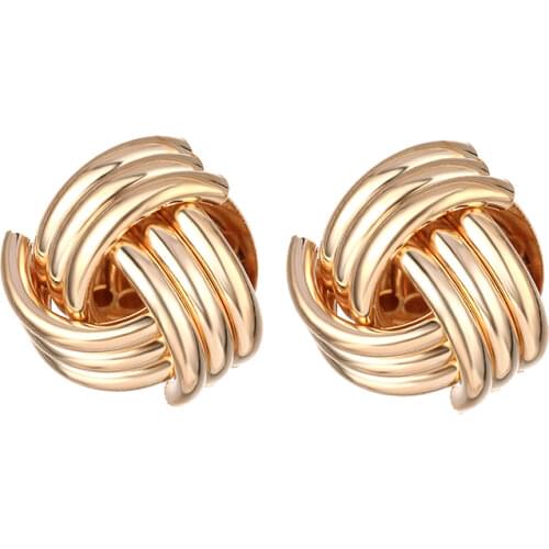 EK2205 Trendy Small Metal Round Stud Eearing for Women Ball of Yarn Earrings Fashion Geometric Twist Statement Earring Jewelry