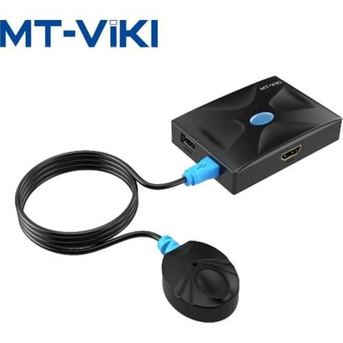 MT-VIKI 2 Port KVM Switch USB HDMI Box HD 2 in 1 out mouse keyboard display sharing device with original Cable MT-HK02