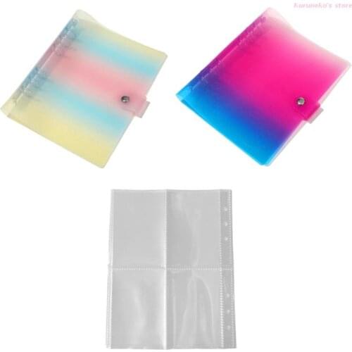 Neko Rainbow Color PVC Six-hole Loose-leaf Book Photocard Binder Card Holder Student Star Card Collection Photo Album 3 inches