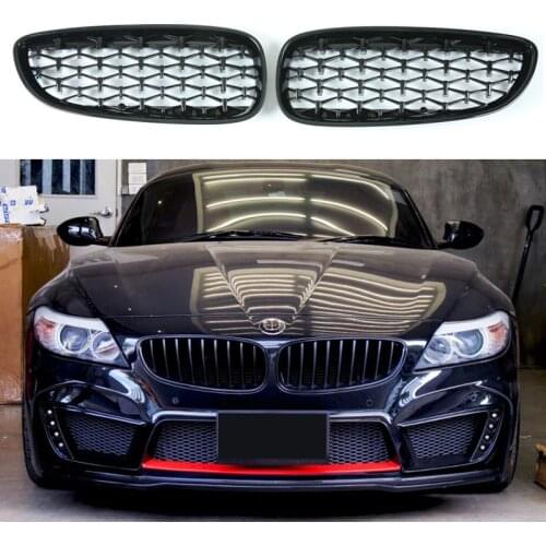 A Pair Diamond Style Car Front Bumper Kidney Grille Grills For BMW Z4 E89 2009-2016 Auto Accessories Car Styling Decoration
