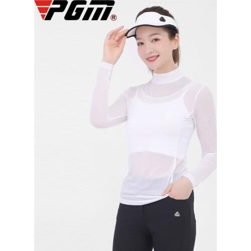 PGM Tennis Golf Clothes Lady Ice Silk Women Long Sleeve T Shirts Apparel Quick Dry Breathable Refreshing Comfortable Sportswear
